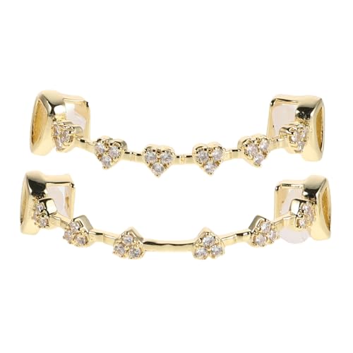 FOMIYES Grillzähne Mit Strasssteinen Vergoldet Für Herren Und Damen Mundgrills Als Hip Hop Zahngrill Oder Kostüm-verzierung Für Partys Ober Und Untergurte Kombinierbar von FOMIYES