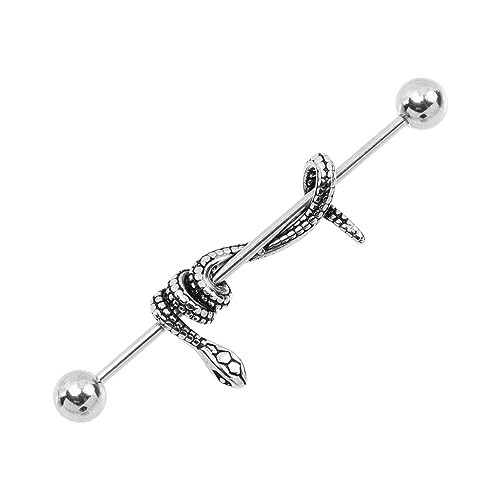 FOMIYES Gothic Cartilage Ear Barbell Ohrring Schlangenform Titanstahl Punk Schmuck für Damen Hip Hop Helix Piercing von FOMIYES