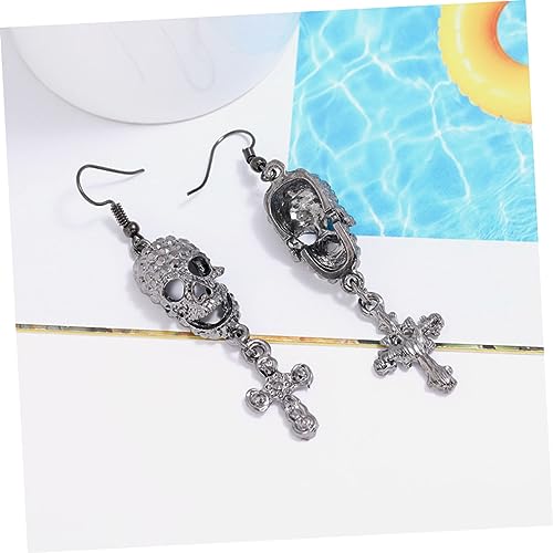 FOMIYES Gothic Skull Ohrringe Damen Metall Halloween Schmuck Leicht Punk Baumelnde Ohrhänger Vintage Stil für Partys und Kostüme von FOMIYES