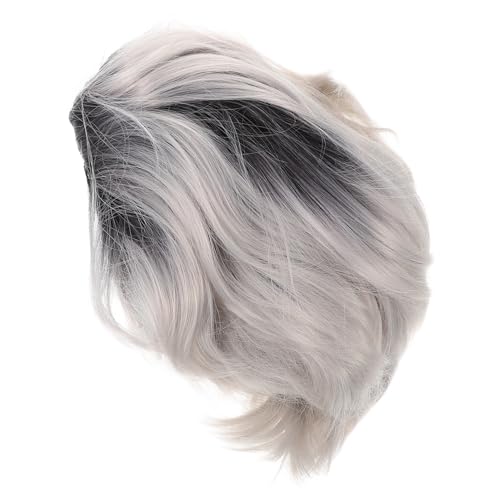 FOMIYES Gradientenfarbe Kurzhaarperücke Lace Front Perücken Echthaar Perücken für Damen aus Echthaar braune Perücke Partyperücken modisches Kunsthaar Hochtemperaturdraht von FOMIYES