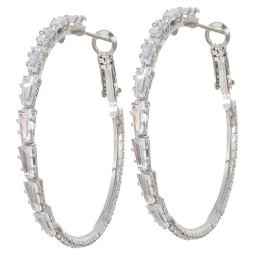 FOMIYES Kreis Zirkon Creolen Ohrringe Für Frauen Großes Silbernes Ohrschmuck Mit Zirkonia Für Alltag Party Verabredung Abschlussball FOMIYES Kreis Zirkon Creolen Ohrringe Für Frauen Großes Silbernes Ohrschmuck Mit Zirkonia Für Alltag Party Verabredung Abschlussball von FOMIYES