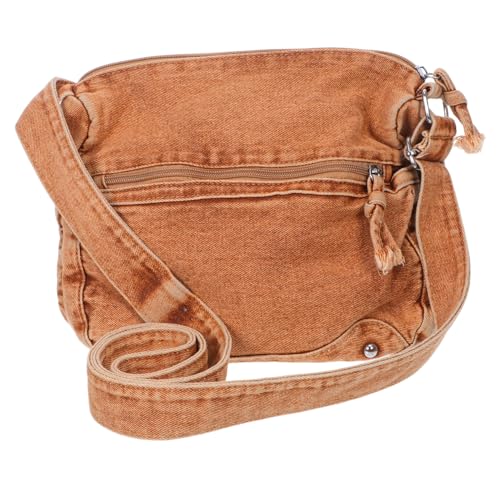 FOMIYES Große Damen Canvas Umhängetasche mit Mehreren Fächern Strapazierfähige Denim Crossbody Tasche Wasserabweisend Geräumig für Alltag Reisen und Kurze Ausflüge Vintage Look Leichter von FOMIYES