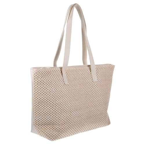 FOMIYES Große Damen Strohtasche Handgewebte Umhängetasche mit Reißverschluss Sommer Strandtasche Lässiger Schulterbeutel für Alltag Reise und Freizeit FOMIYES Große Damen Strohtasche Handgewebte Umhängetasche mit Reißverschluss Sommer Strandtasche Lässiger Schulterbeutel für Alltag Reise und Freizeit von FOMIYES