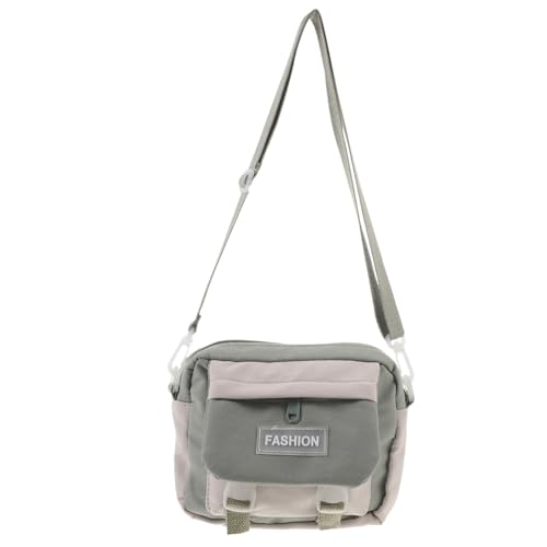 FOMIYES Große Grüne Canvas Schultertasche Damen Verstellbar mit Reißverschluss Multifunktionale Messenger Bag Kosmetiktasche für Schule Arbeit Alltag Reisen von FOMIYES