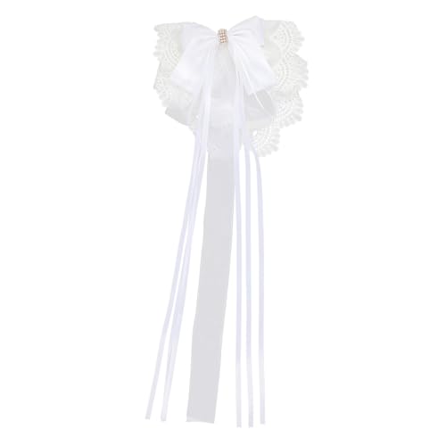 FOMIYES Große Haarschleife Weiß mit Spitze Haarklammer Oversize Haarspange für Mädchen und Frauen Haarschmuck für Parties und Alltag Einfach zu Tragen und Vielseitig für Verschiedene von FOMIYES