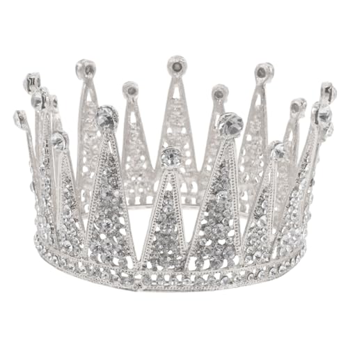 FOMIYES Große Runde Haarkrone mit Funkelnden Strasssteinen Bequemer Sitz Vielseitig Einsetzbar für Hochzeiten Geburtstage und Festliche Anlässe Prinzessin Tiara Haarschmuck von FOMIYES