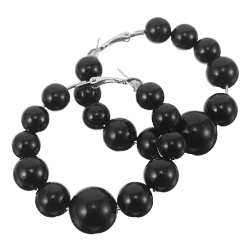 FOMIYES Perlencreolen Mit Runder Kreisform Kreisohrringe Aus Kunstperlen Runde Scheibenohrringe Für Damen Moderne Creolenohrringe Für Mädchen Creolen Mit Großen Kunstperlen Für von FOMIYES