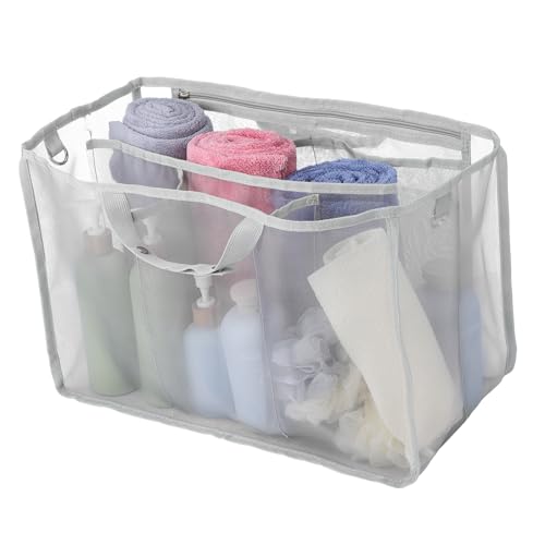 FOMIYES Großer Robuster Mesh Tote Bag Einsatz mit Reißverschluss Leichter Organizer für Strandtaschen Familiengeeignet Optimierte Fächeraufteilung für Outdoor und Strandurlaub von FOMIYES