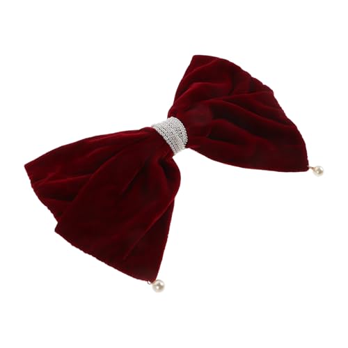 FOMIYES Großer Samt haarclip mit Perlen Französische Haarklammer mit Starker Fixierung Modische Haarschleife Haarschmuck für Damen Geeignet für Hochzeit und Alltag Stabiler Shark Clip von FOMIYES