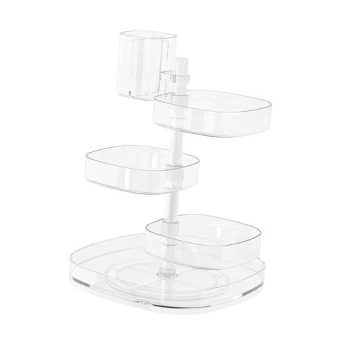 FOMIYES Großes Drehbares Kosmetik Aufbewahrungsregal Drehbar Schminktisch Organizer Multifunktionale Aufbewahrungsbox für Bad Schlafzimmer Klassisches Design Ordentliche Tischablage von FOMIYES