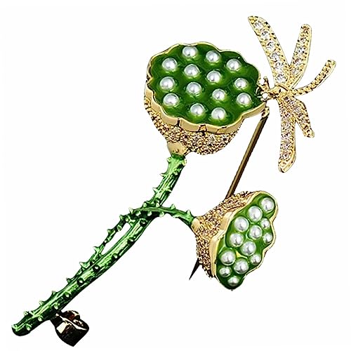 FOMIYES Elegante Grüne Lotusblüten-brosche Für Damen Strass-anstecknadel Modischer Akzent Für Kleidung Schals Und Hüte Geschenk Für Geburtstage Und Valentinstag von FOMIYES