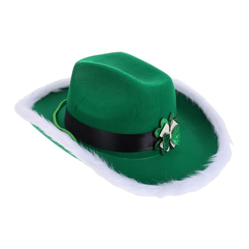 FOMIYES St. Patricks Day Feier Hut Grün Geschnürt Hut Ausgefranste Kanten Unisex Zubehör von FOMIYES