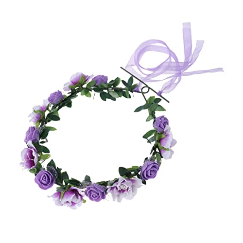 FOMIYES Blumenhaarkranz Blumenmädchen Krone, Stirnbänder Hochzeitshaarkranz Haarschmuck Für Damen Brautkranz Kopfbedeckungen Blumenstirnbänder Für Mädchen Rosen Die Blumen Brautjungfer von FOMIYES