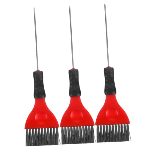 FOMIYES Haarfärbepinsel 3 Stück Edelstahl Färbepinsel Mit Langem Griff Präzise Anwendung Für Friseursalons Und Zuhause Für Haarfärbemittel Und Haartönung Für Männer Und Frauen von FOMIYES