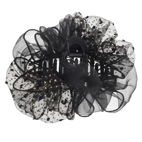 FOMIYES Haarklammer Aus Chiffon-Seide Elegante Haarspange Große Schwarze Haarschleife Gothic-Haarschmuck Für Frauen Und Mädchen von FOMIYES