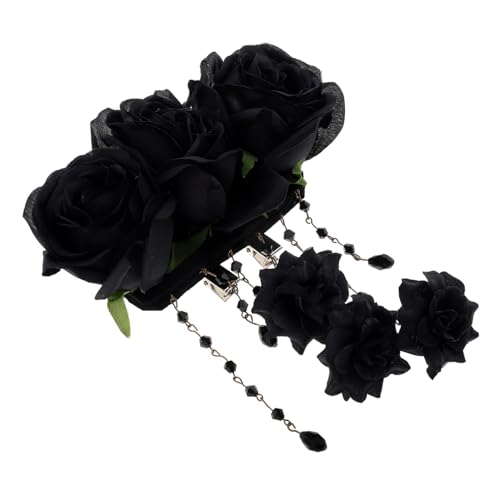FOMIYES Haarklammer Simulierte Blumenhaarspangen Rosafarbene Haarspangen Damenrock Haarspangen Für Damen Rock Quastenrock Rock Für Erwachsene Mädchen Rock Hochzeitsdekor Black Plastik von FOMIYES