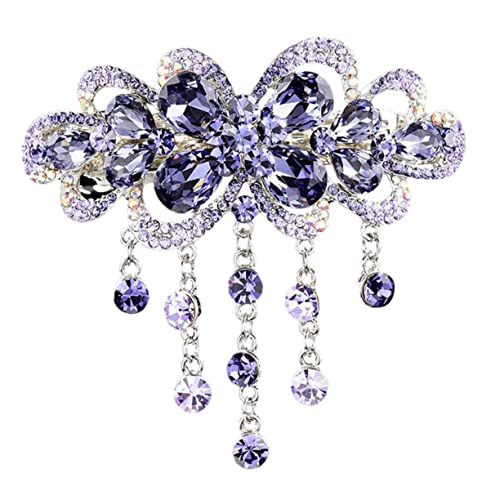 FOMIYES Haarnadel Braut Kopfschmuck Strass Fransen Strass Haarspangen Vintage Strass Haarspangen Lila Französische Haarspange Haarspangen Damen Haarspange Mädchen Haarspange Damen 1PC von FOMIYES