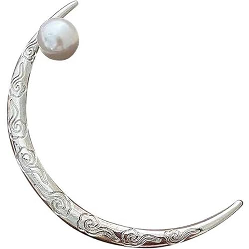 FOMIYES Perlen Haarspangen Metall-haarstab Mond-haargabel Haarschmuck Für Frauen Haarstab Für Dutts Haarnadel Für Dutt Langer Haarstab Gebogene Haargabel Zarte Haarstäbe von FOMIYES