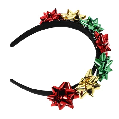 FOMIYES Haarreif Mit Schleife Für Weihnachten Haarband Mit Weihnachtlichem Blumenaccessoire Stirnband Für Festivals Requisite Für Partys Haarschmuck Für Neujahrsfeierlichkeiten von FOMIYES