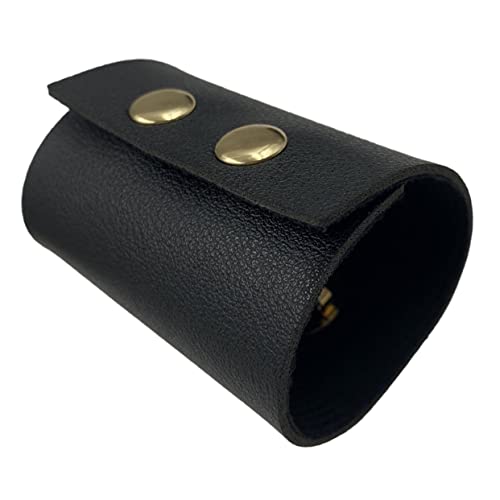 FOMIYES Damen Haargummi Aus Leder Haarhalter Für Dickes Haar Elastische Haaraccessoires Für Alltag Und Besondere Anlässe Schwarz Mit Metallischem Druckknopf von FOMIYES