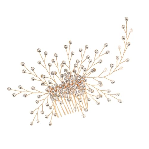 FOMIYES Haarschmuck Für Frauen Silberne Haarspangen Strass-kopfschmuck Perlenhaarspangen Perlenkopfbedeckung Hochzeit Haarspange Kopfschmuck Für Die Braut Tiara Kamm Fräulein Strasssteine von FOMIYES