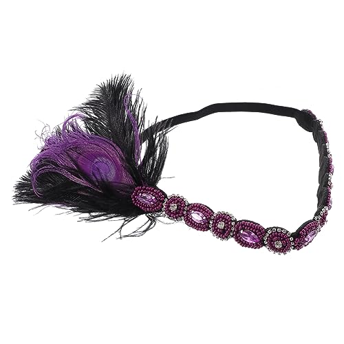 FOMIYES Pfauenmasken Flapper-stirnband Flapper-kopfstück Fascinator-stirnband Großartig Pfau Haarschmuck Gatsby-kopfbedeckung Flapper Gatsby Zubeh?r Handschlaufe Fräulein Violett Jahrgang von FOMIYES