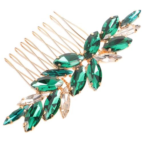 FOMIYES Großmutter Grün Strass Haarkamm Seitlich Hochzeit Bankett Accessoire Stilvoller Braut Haarkamm Für Frauen von FOMIYES