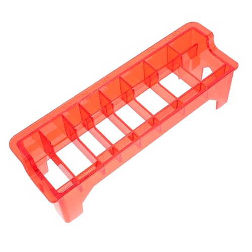 FOMIYES Haarschneider Aufbewahrungsbox mit Sicherem Kammhalter Friseurbedarf Organizer für Limitierkämme Schutzbox für Clipper Aufsätze Praktischer Werkzeughalter Transparent Rot von FOMIYES