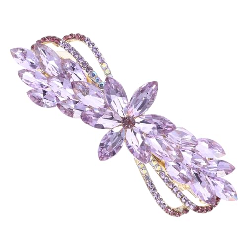 FOMIYES Haarspange Haarschmuck Haarschmuck-clips Haarspangen Ohne Falten Hautpflege-clips Strass-haarspangen Haar Klammern Tiara Strasssteine Violett Damen Mädchen Werkzeug von FOMIYES