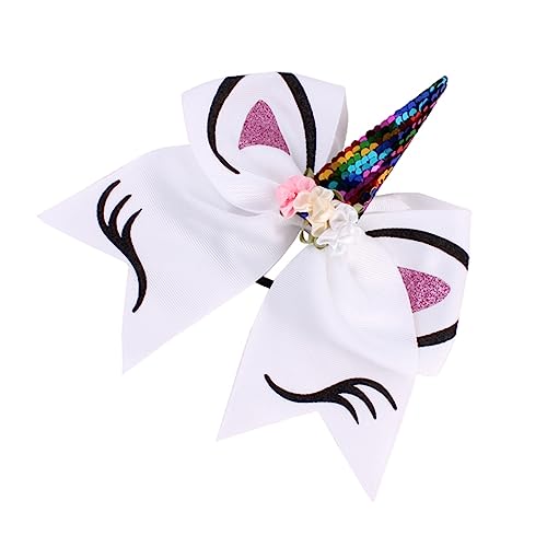 FOMIYES Fliege Haarring Einhorn Haarspange Accessoires Für Mädchen Weiß Kind Krawatte Haarschmuck von FOMIYES