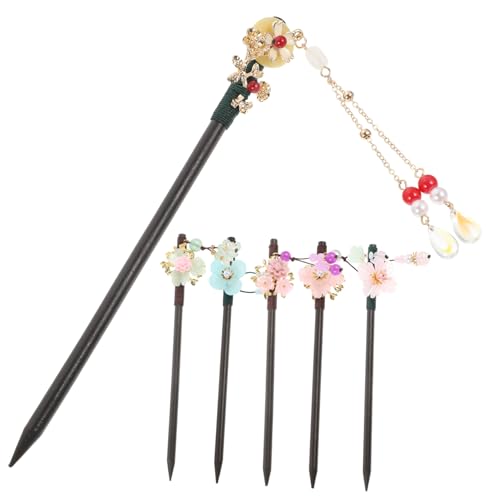 FOMIYES 6 Stück Chinesische Haarnadeln Aus Holz Vintage Haarstäbchen Mit Quaste Für Frauen Haaraccessoires Für Dutt Hochsteckfrisuren Mitteldickes Und Langes Haar von FOMIYES
