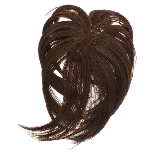 FOMIYES Haarteil Damen Clip Haarstück für Dünner Werdendes Haar Unsichtbares Synthetisches Volumen Topper Hellbraun Leicht und Bequem für von FOMIYES