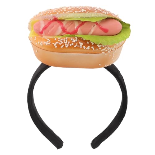 FOMIYES Haferband in Hamburger-form Essensmotiv-stirnband Leichtes Material Elastischer Sitz Für Halloween Geburtstage Festivals Kostüme Foto-requisiten Party-zubehör von FOMIYES