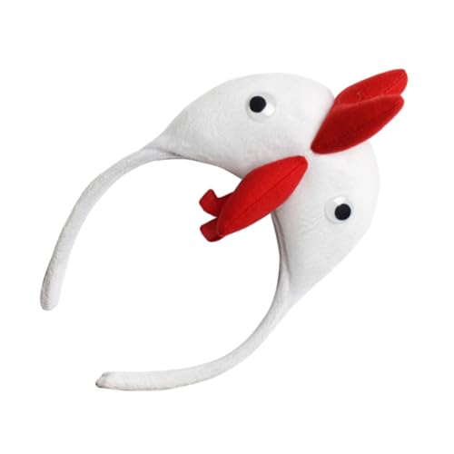 FOMIYES Hahn Stirnband Huhn Hahn Stirnbänder Hahn-Stirnband Hähnchen Kostüm Haarband Hahn Haarreifen Ostern-Hahn-Kopfschmuck mädchen stirnbänder Tierstirnband Stoff Weiß von FOMIYES