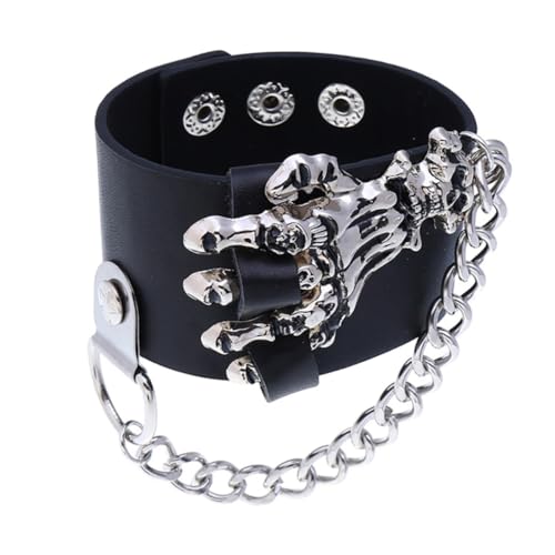 FOMIYES Halloween Skelett Hand Armband Punk Wrist Chain Schädel Design Robustes Gothik Accessoire für Damen und Herren von FOMIYES