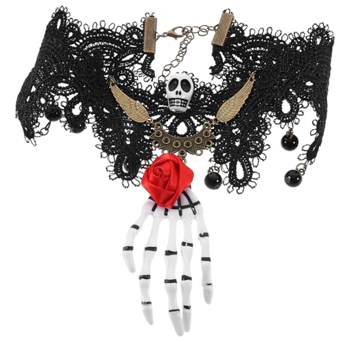 FOMIYES Halloween Skull Halskette für Frauen Eleganter Gothic Punk Perfektes für Cosplay Partys Besondere Anlässe von FOMIYES