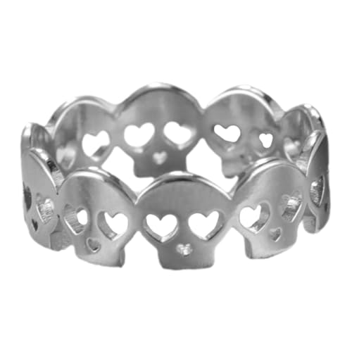 FOMIYES Halloween Skull Ring für Damen und Herren Gothic Finger Ring mit Feiner Verarbeitung für Partys und Täglichen Gebrauch Langlebig und Komfortabel Silberner Look von FOMIYES