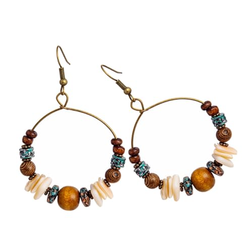 FOMIYES Handgefertigte Boho Perlen Creolen Damen Vintage Ohrhänger Antik Bronze Ohrringe Schmuck für Frauen von FOMIYES