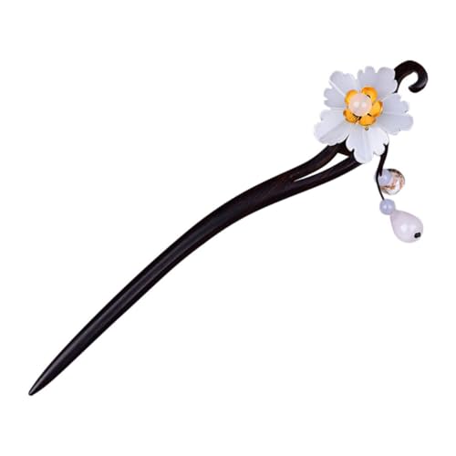 FOMIYES Handgefertigte Chinesische Haarnadel aus Schwarzem Blütenform Retro Haarstab Langlebiges Haarschmuck für Frauen Eleganter Traditioneller Stil für Festliche Anlässe und Alltag von FOMIYES