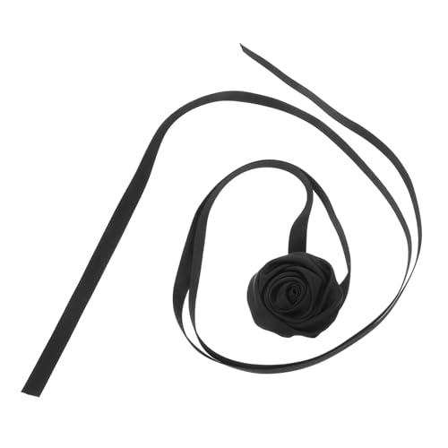 FOMIYES Handgefertigte Rosen Choker Halskette Damen Blume Kette für Party Hochzeit Schmuck Schwarz von FOMIYES