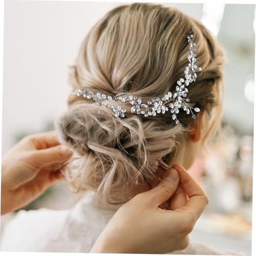 FOMIYES Handgefertigtes Brautstirnband mit Strass und Perlen Zweifacher Haarkamm Langlebiges Glänzendes Hochzeitshaar-accessoire für Vielseitige Hochzeitsfrisuren Eleganter Brautschmuck von FOMIYES