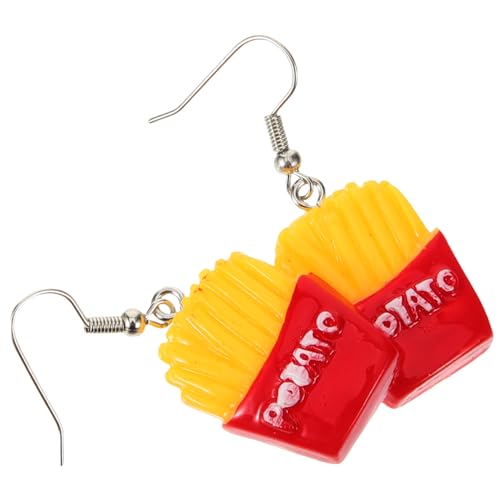 FOMIYES Handgemachte Ohrringe Resin Pommes Frites Form Hautfreundliche Ohrstecker Damen Lustiger Modeschmuck Für Alltag Shopping von FOMIYES