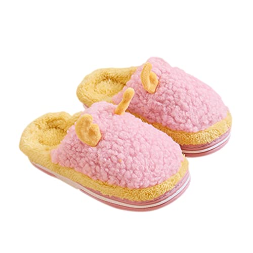 FOMIYES Hausschuhe Warm Rutschfest Cartoon Hirschgeweih Design Weiche Innenpantoffeln für Jungen und Mädchen Herbst Winter von FOMIYES