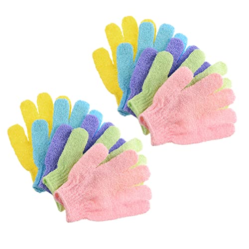 FOMIYES 10paare Exfolierende Duschhandschuhe Dual-sided Körperpeeling Handschuhe Für Sanfte Hautreinigung Für Männer Und Hergestellt Aus Strapazierfähigem Farben von FOMIYES