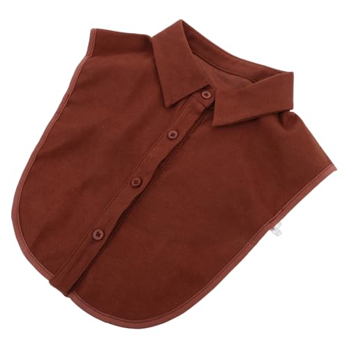 FOMIYES Hemd Mit Falschem Kragen Gefälscht Hälfte Nacken Blau Fälschung Falscher Kragen Für Frauen Abnehmbare Bluse Mit Fake-kragen Hemd Mit Kragen Kunstkragen Damen Polyester Braun von FOMIYES