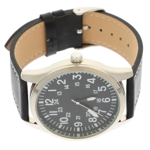 FOMIYES Langlebige Herren Armbanduhr Luminous Elegantes Design Für Business Und Alltag Für Männer Und Studenten Schwarzes Lederarmband von FOMIYES