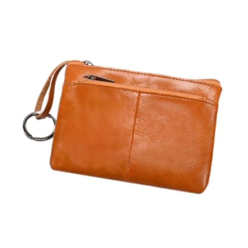 FOMIYES Herren Geldbörse Kurz mit Münzfach Weiches Echtmaterial Portemonnaie für Karten und Kleingeld Robustes Business Wallet Leicht und Tragbar Vielseitiger Geldbeutel in Hellbraun von FOMIYES