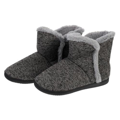 FOMIYES Herren Hausschuhe Winter Rutschfest Warm Gefüttert Komfortable Home Boots Baumwolle Langlebig Mute Sohle Flach von FOMIYES