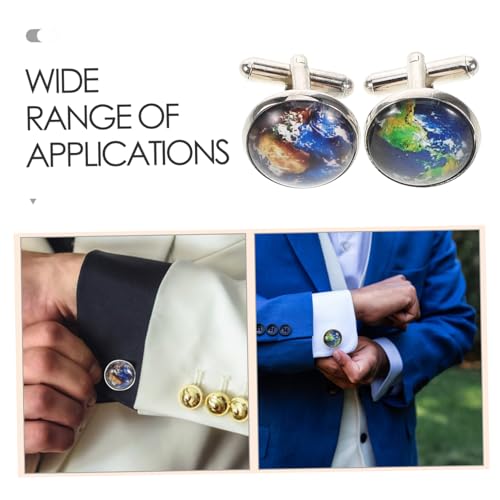 FOMIYES Herren Manschettenknöpfe Retro Weltkarte Design Französische Hemdärmelknöpfe für Smoking Business Hochzeit Formelle Anlässe Modische Hemd Schmuck von FOMIYES