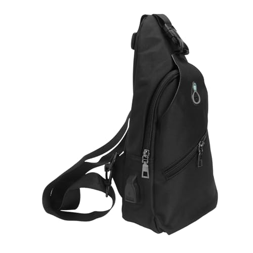 FOMIYES Herren Sling Bag Brusttasche PU Crossbody mit Reißverschluss USB Leichte Umhängetasche für Freizeit Outdoor Radfahren Wandern von FOMIYES